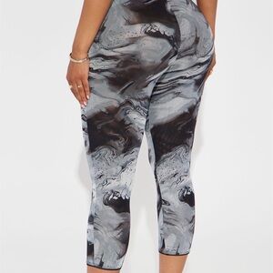 Fashion Nova Marble Black and Gray Leggings
